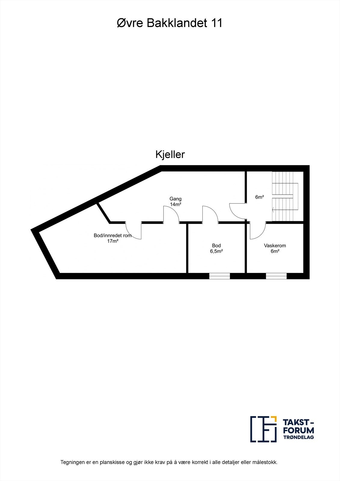 Planskisse med arealoppmåling - Kjeller Galleribilde