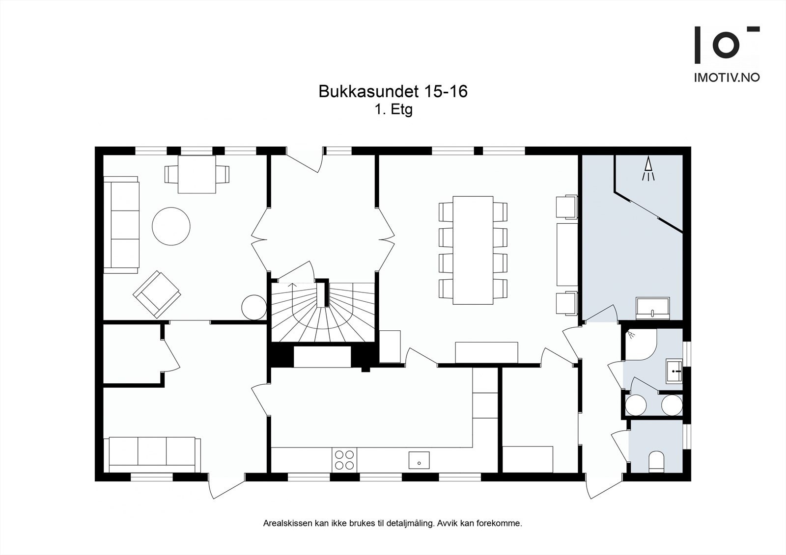 Plantegning hovedhuset 1. etasje. Galleribilde