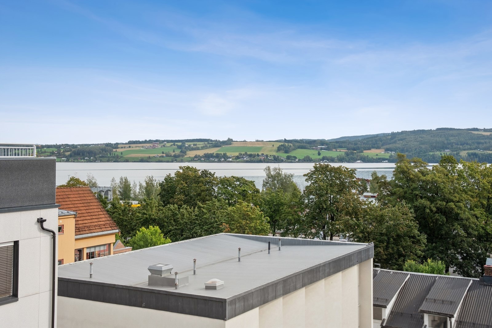 Nyt flott utsyn mot Mjøsa og de grønne omgivelsene fra leiligheten. Galleribilde