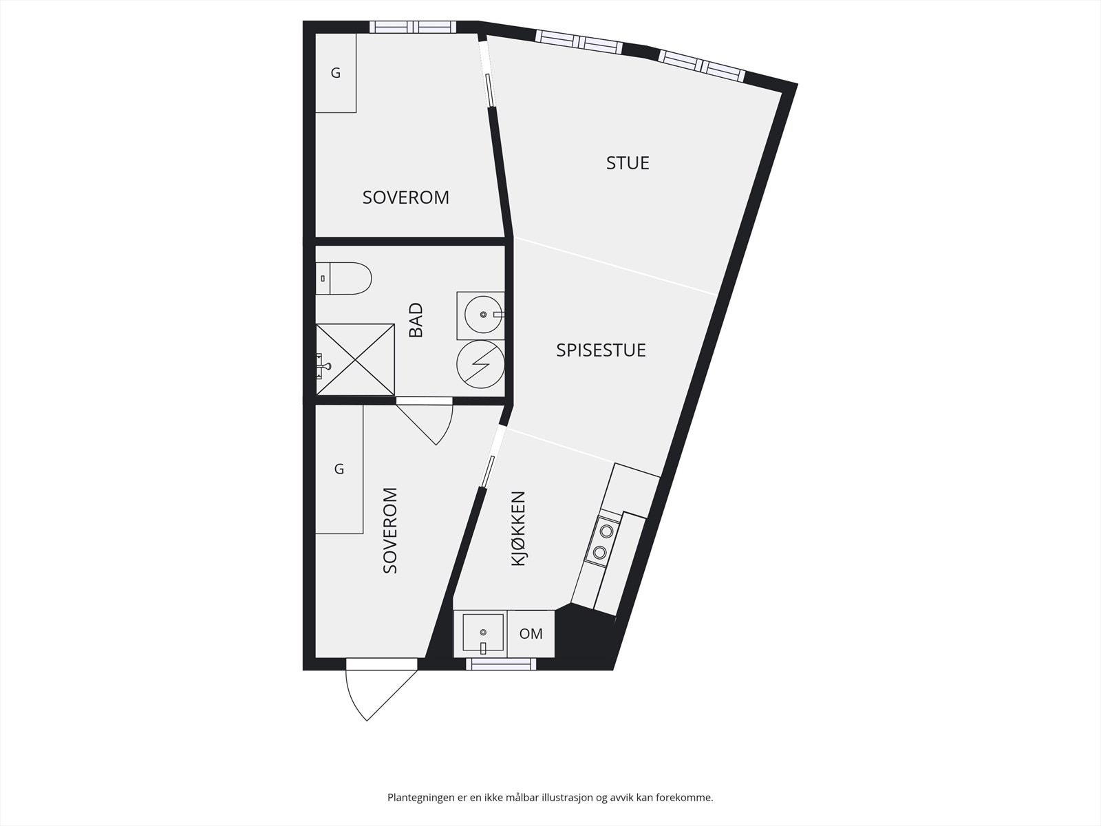 Skisse av leilighet Galleribilde