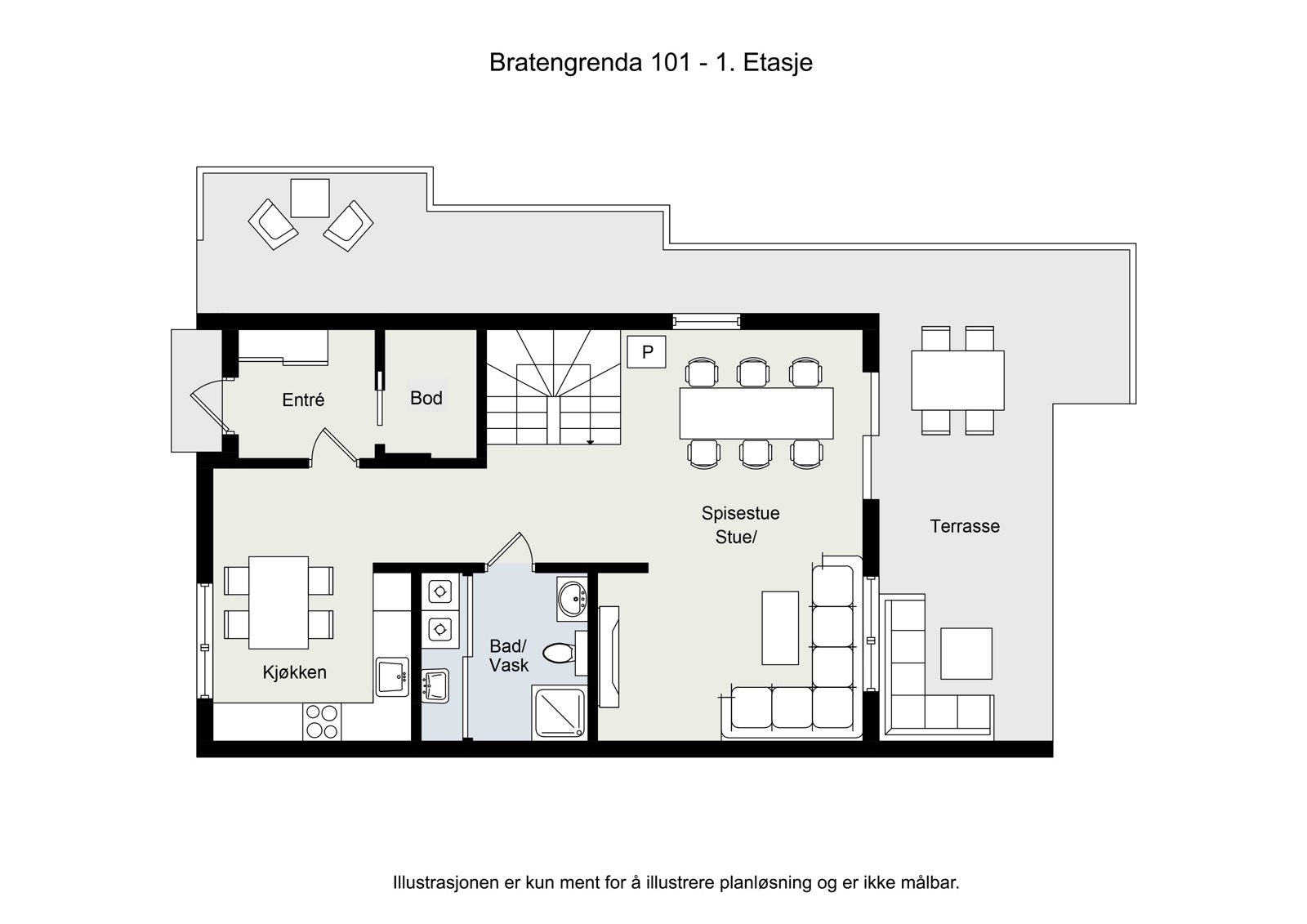 Plantegning 1. etasje Galleribilde