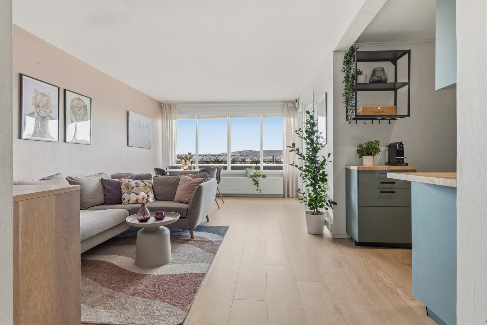 Det er store vindusflater som slipper inn rikelig med naturlig lys. Galleribilde