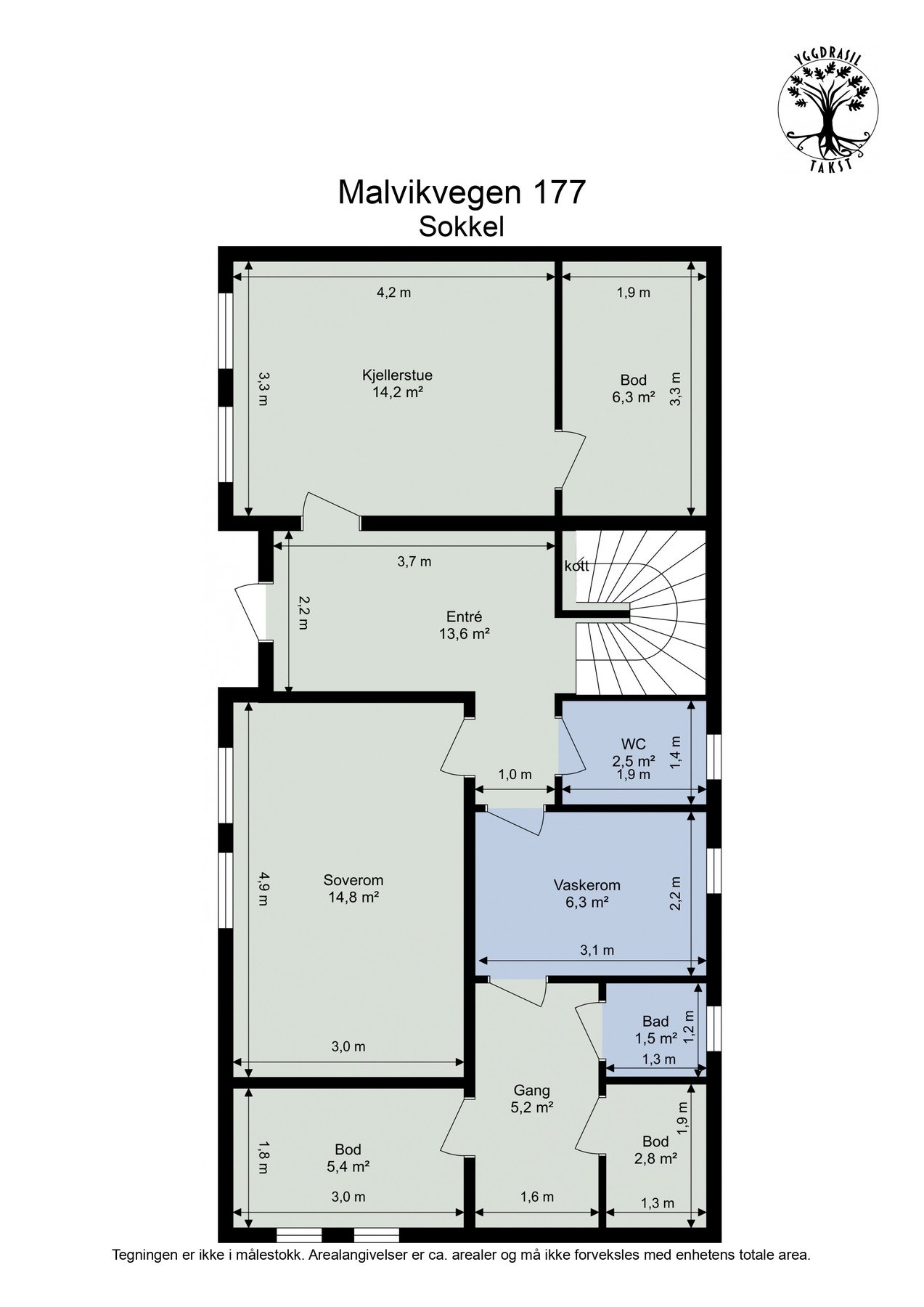 Plantegning sokkeletasje. Galleribilde