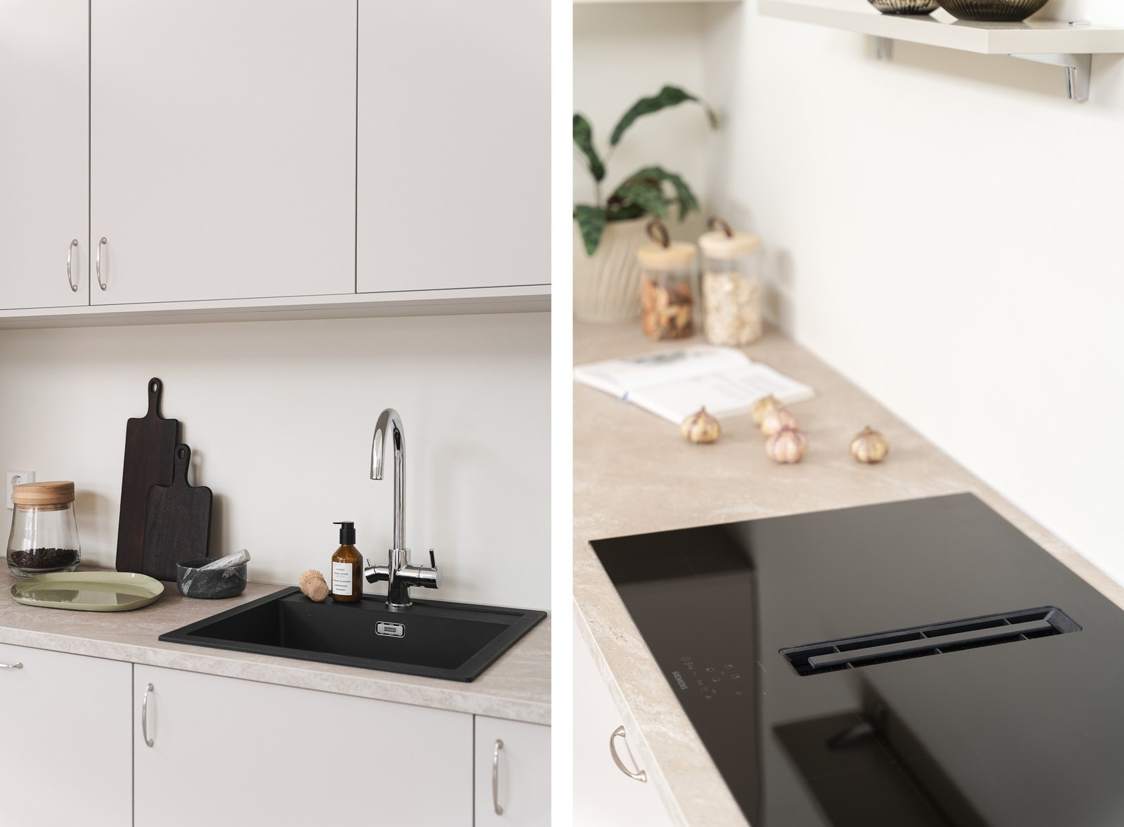 På kjøkkenet er det integrert stekeovn, induksjonstopp med ventilator, oppvaskmaskin og kombiskap. Galleribilde