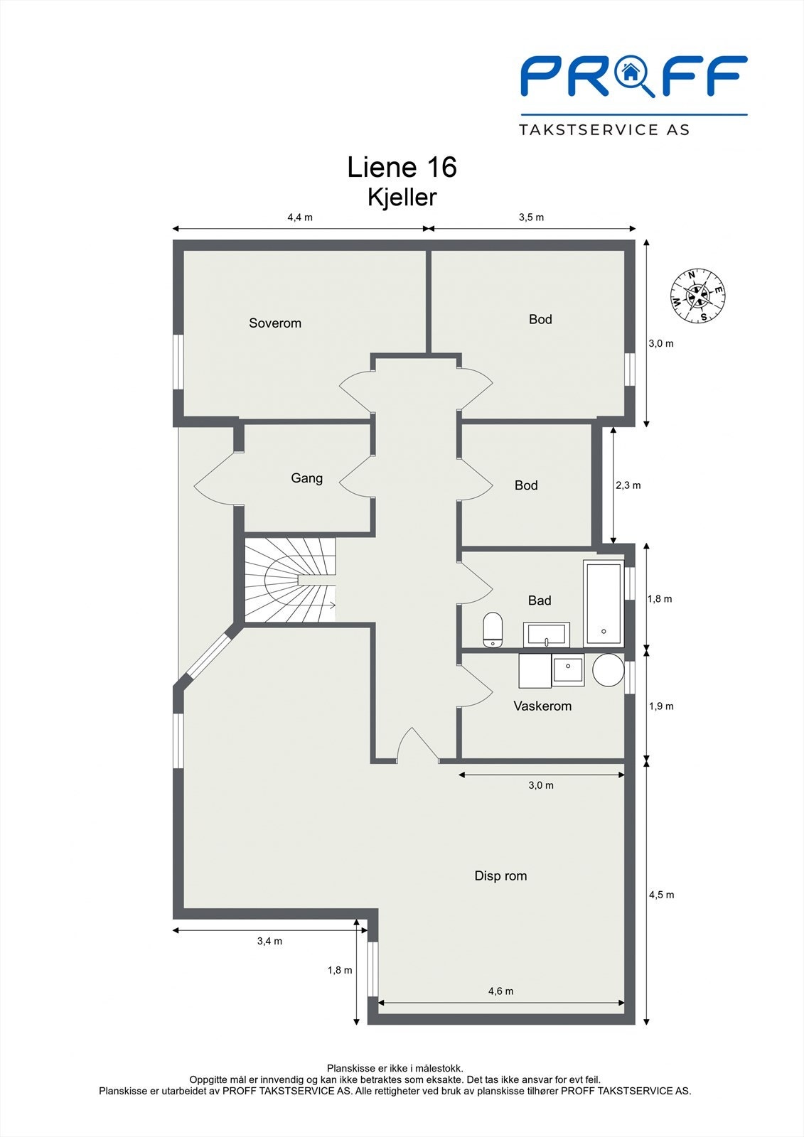 Plantegning kjeller. Galleribilde