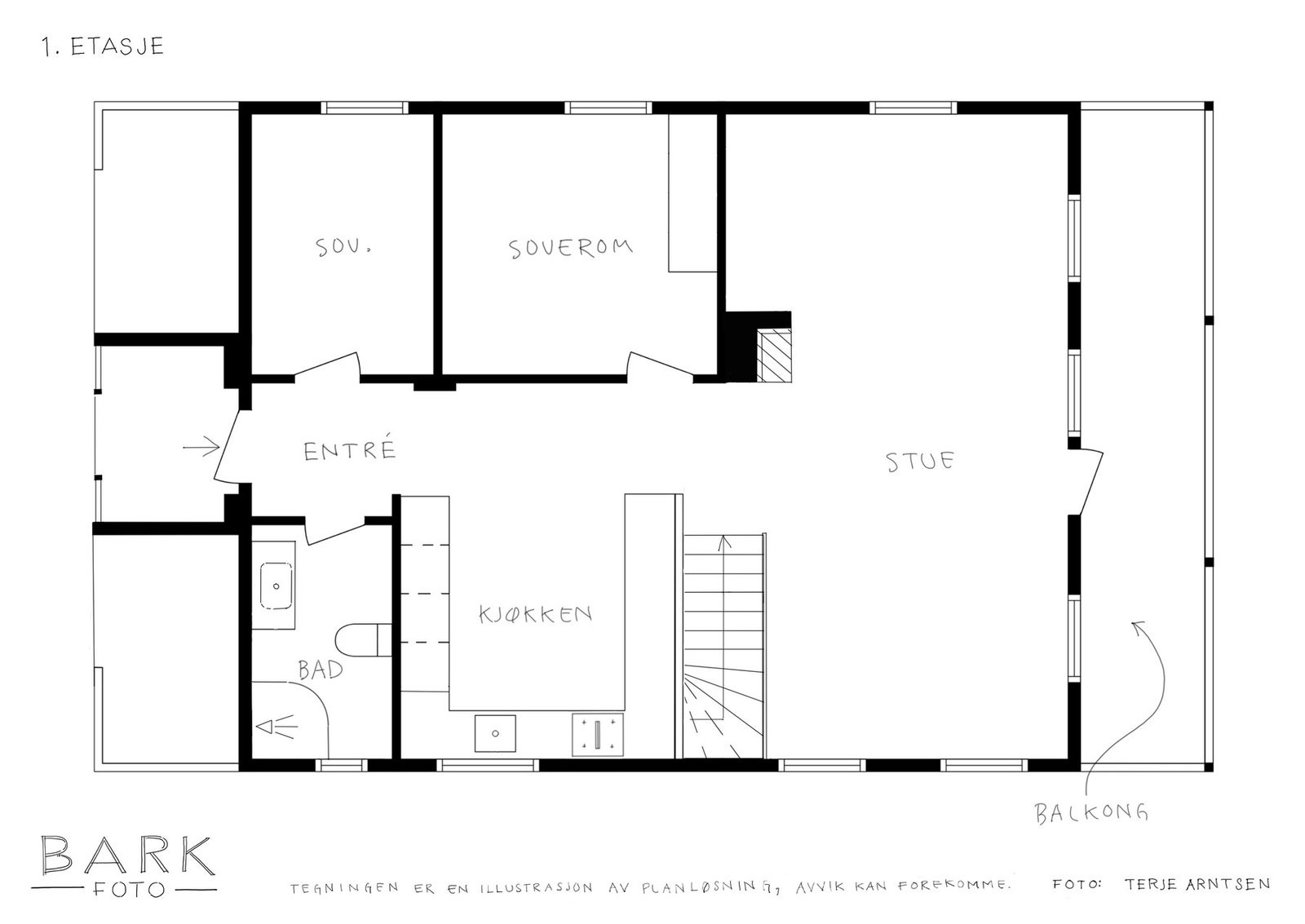 Plantegning 1. etasje. Galleribilde