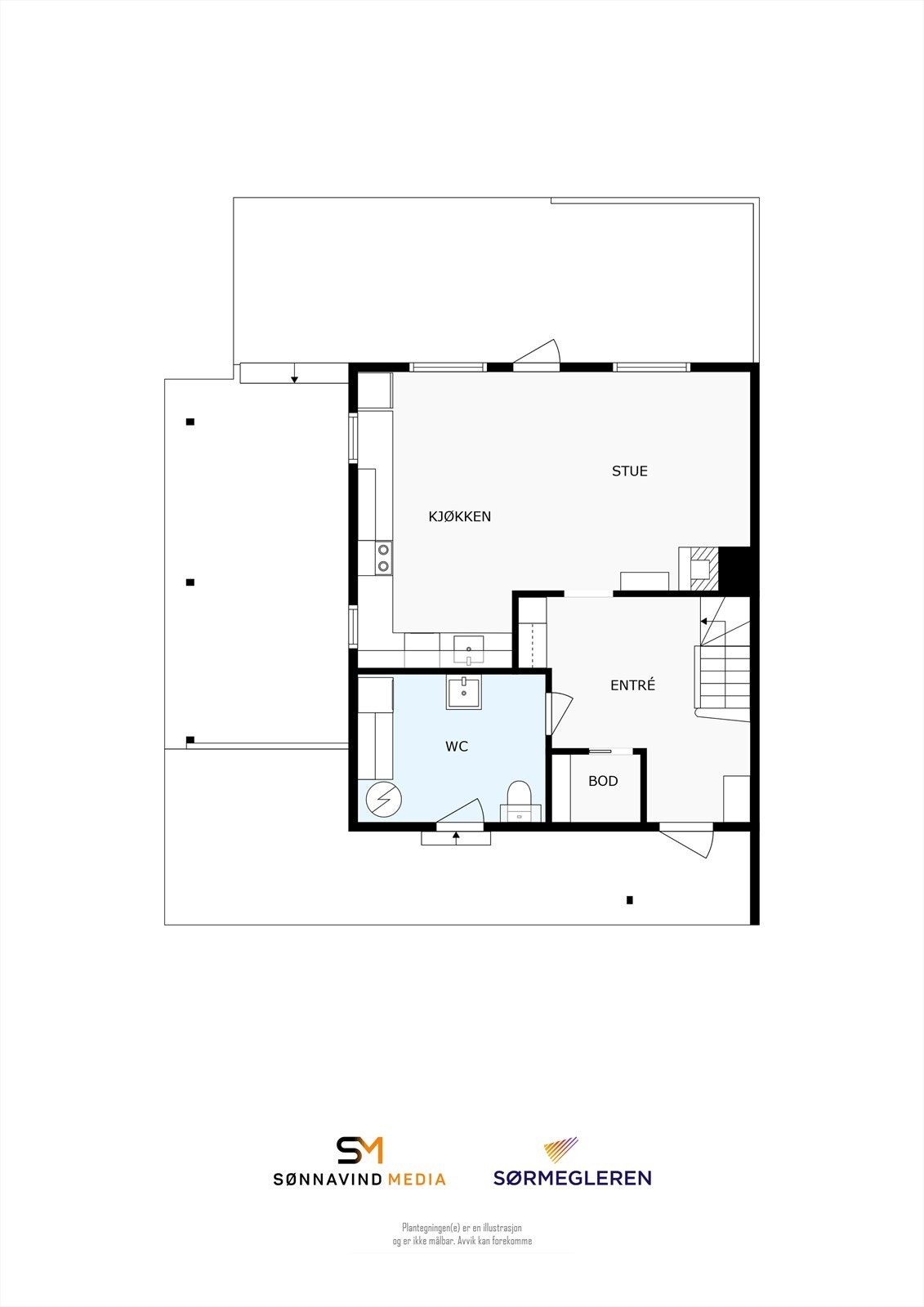 Plantegning 1. etasje Galleribilde