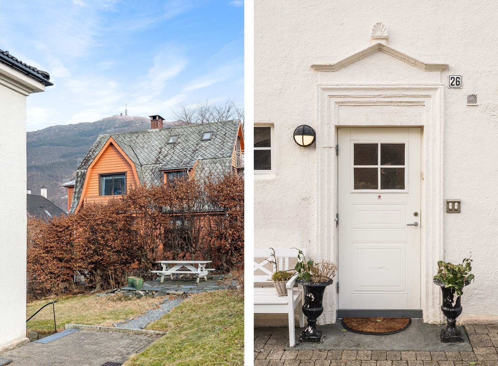 Borettslaget ligger idyllisk til på Kronstad med gamle stukkaturer og mye grøntområder Galleribilde