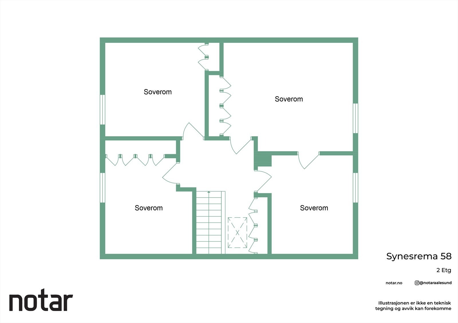 Planskisse av etasjen - denne etasjen måler 40 kvm Galleribilde