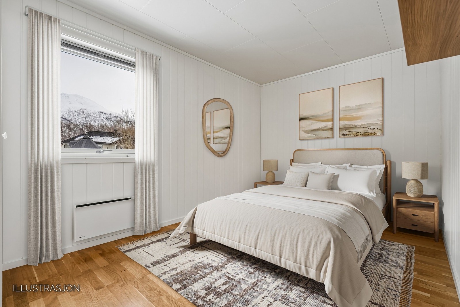 Boligen har tre gode soverom.
Digital styling Galleribilde