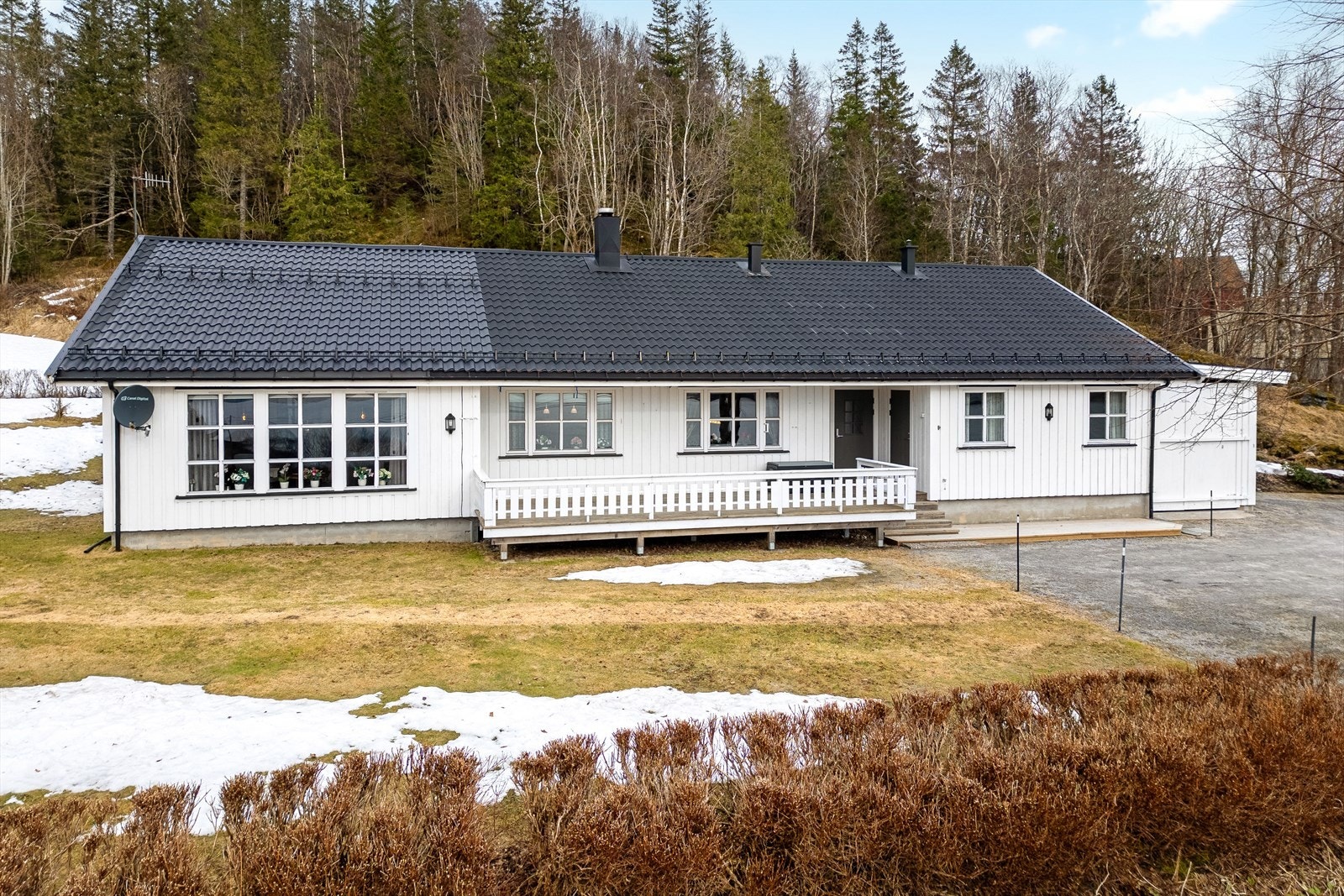 Flott enebolig på ett plan med Galleribilde