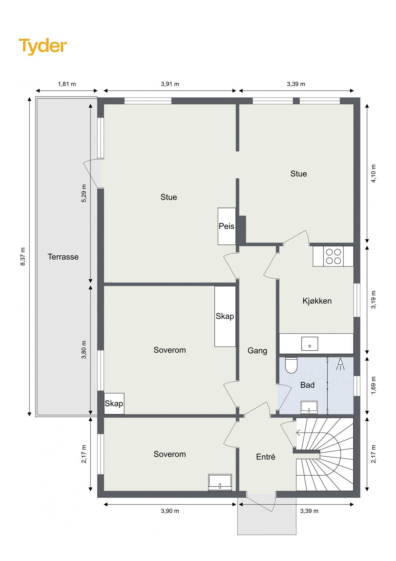 Plantegning 1 etasje Galleribilde