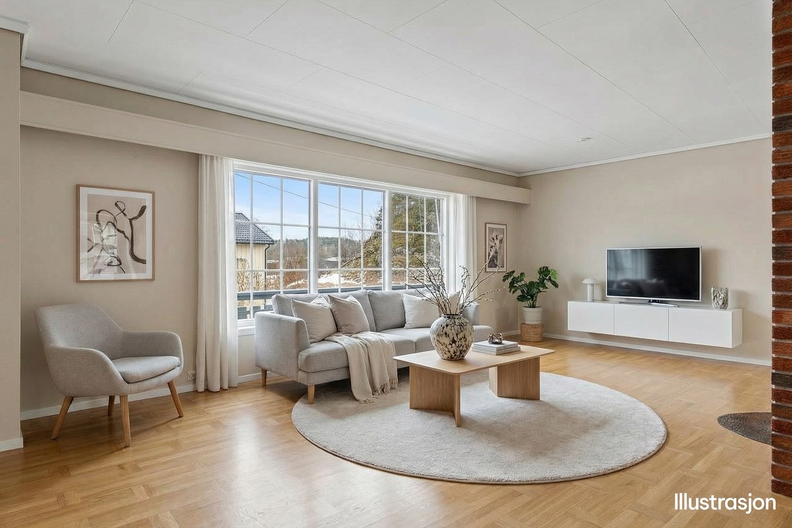 Stue - Møblering er illustrasjon Galleribilde