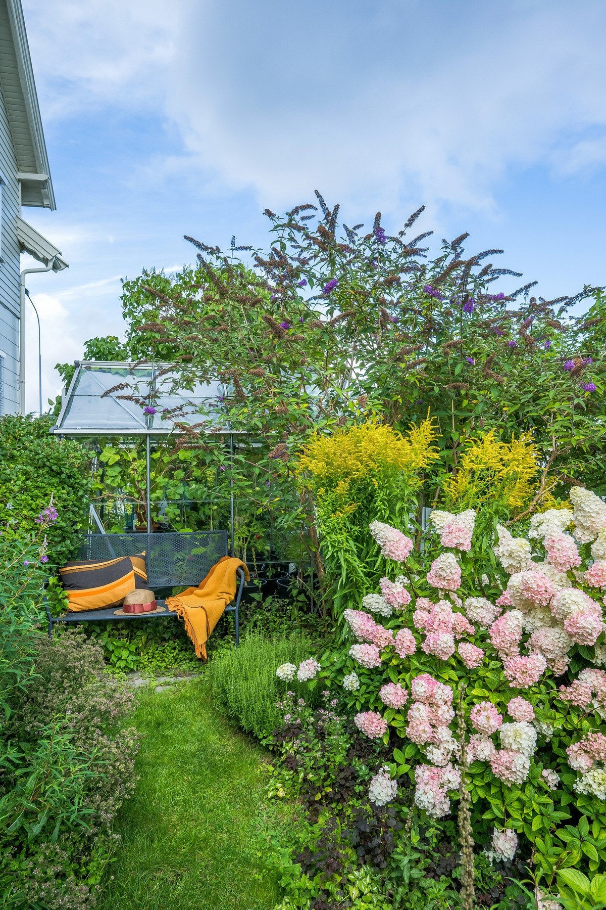 En solrik, variert og flott hagetomt Galleribilde