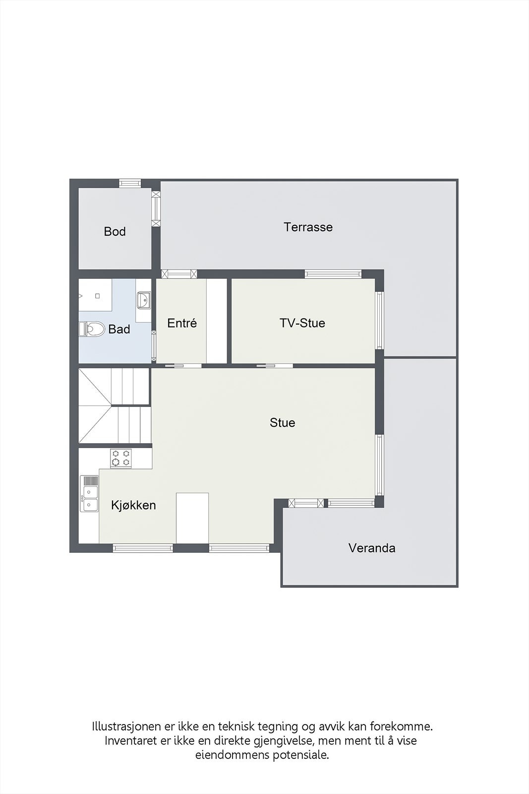 Plantegning 1.etasje Galleribilde