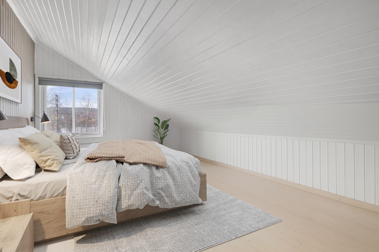 Soverom. Dette soverom er digitalt redigert og møblert. Galleribilde