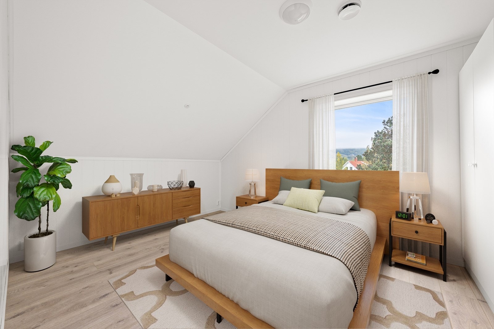 Soverom 2 - Begge rommene i 2. etasje er av god størrelse. (Bildet er digitalt stylet) Galleribilde