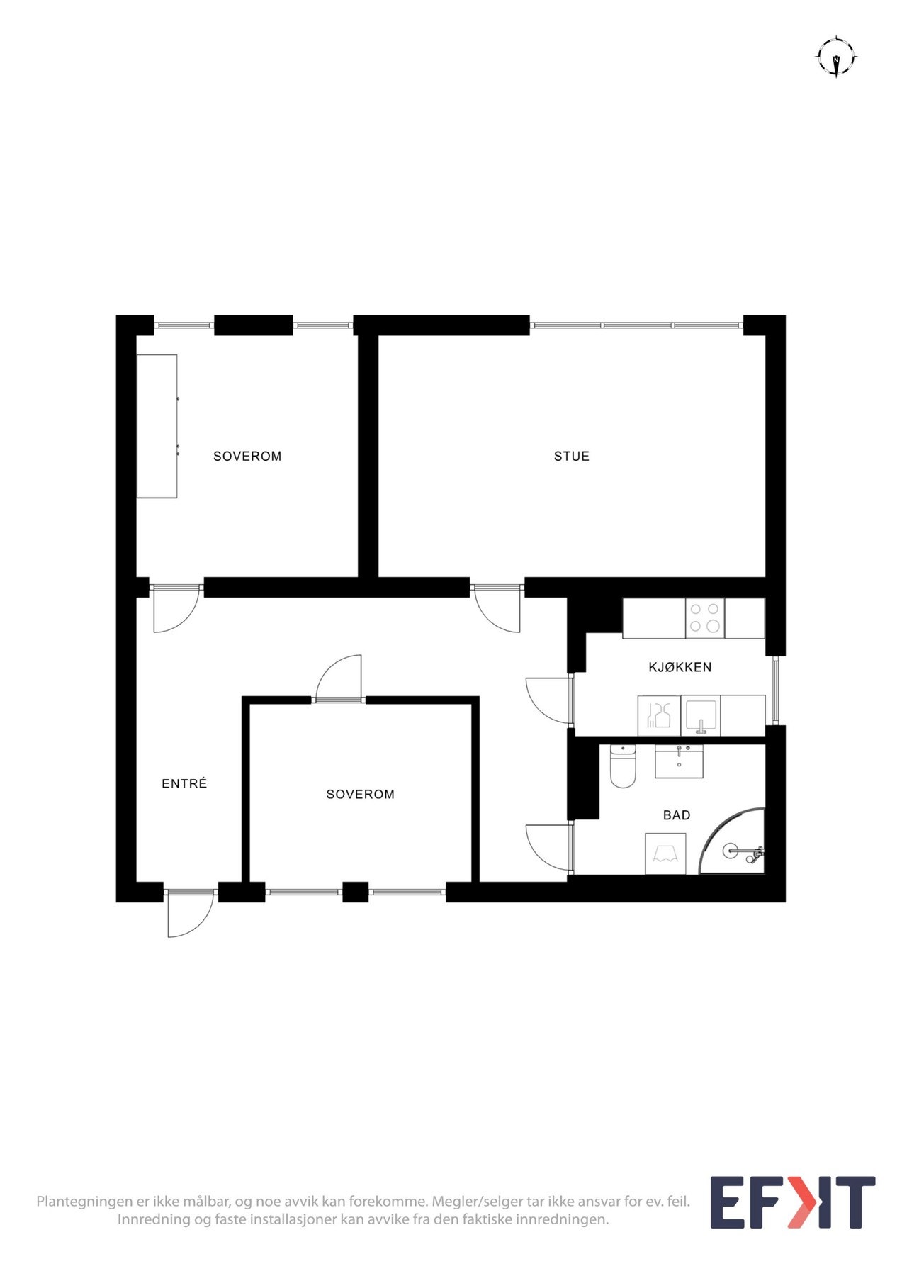 Plantegning underetasje. Det gjøres oppmerksom på at underetasjen ikke er en godkjent utleiedel, og at rommene ikke er godkjent til varig opphold. Galleribilde