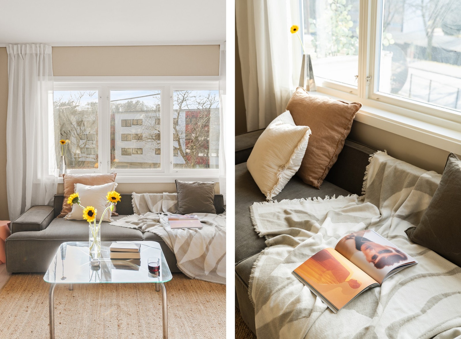 Stuen måler 18,6 kvm og gir plass til en sofagruppe og spisebord. Galleribilde