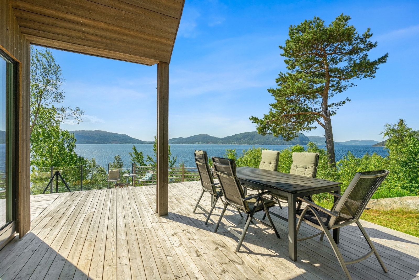 Her har man panorama i rolige og private omgivelser. Deler av terrassen er overbygd, og utvider brukstida gjennom året. Galleribilde