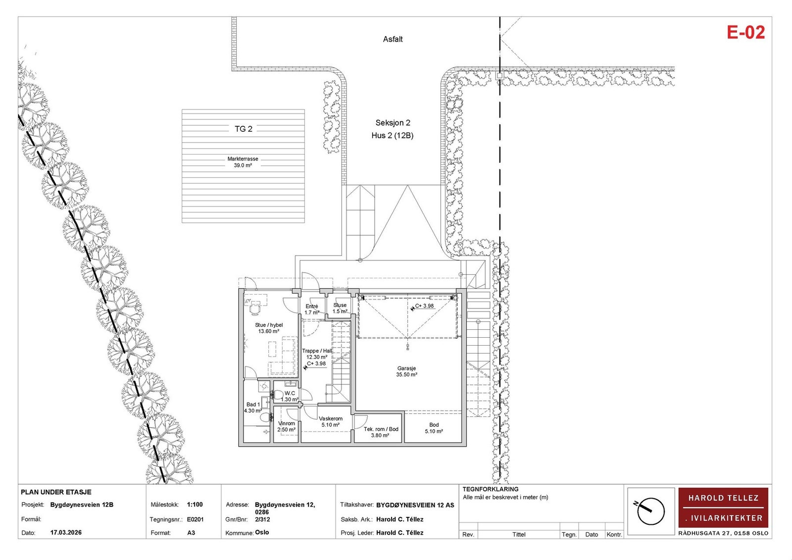 Planløsning i rammetillatelse under etasje Galleribilde