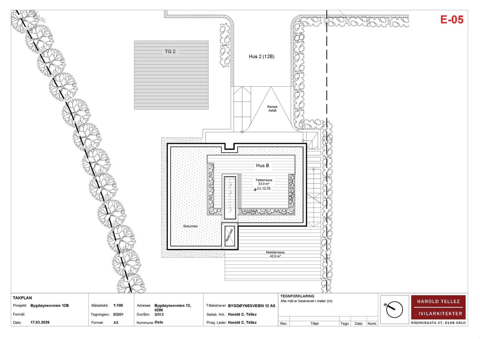 Planløsning i rammetillatelse tak Galleribilde