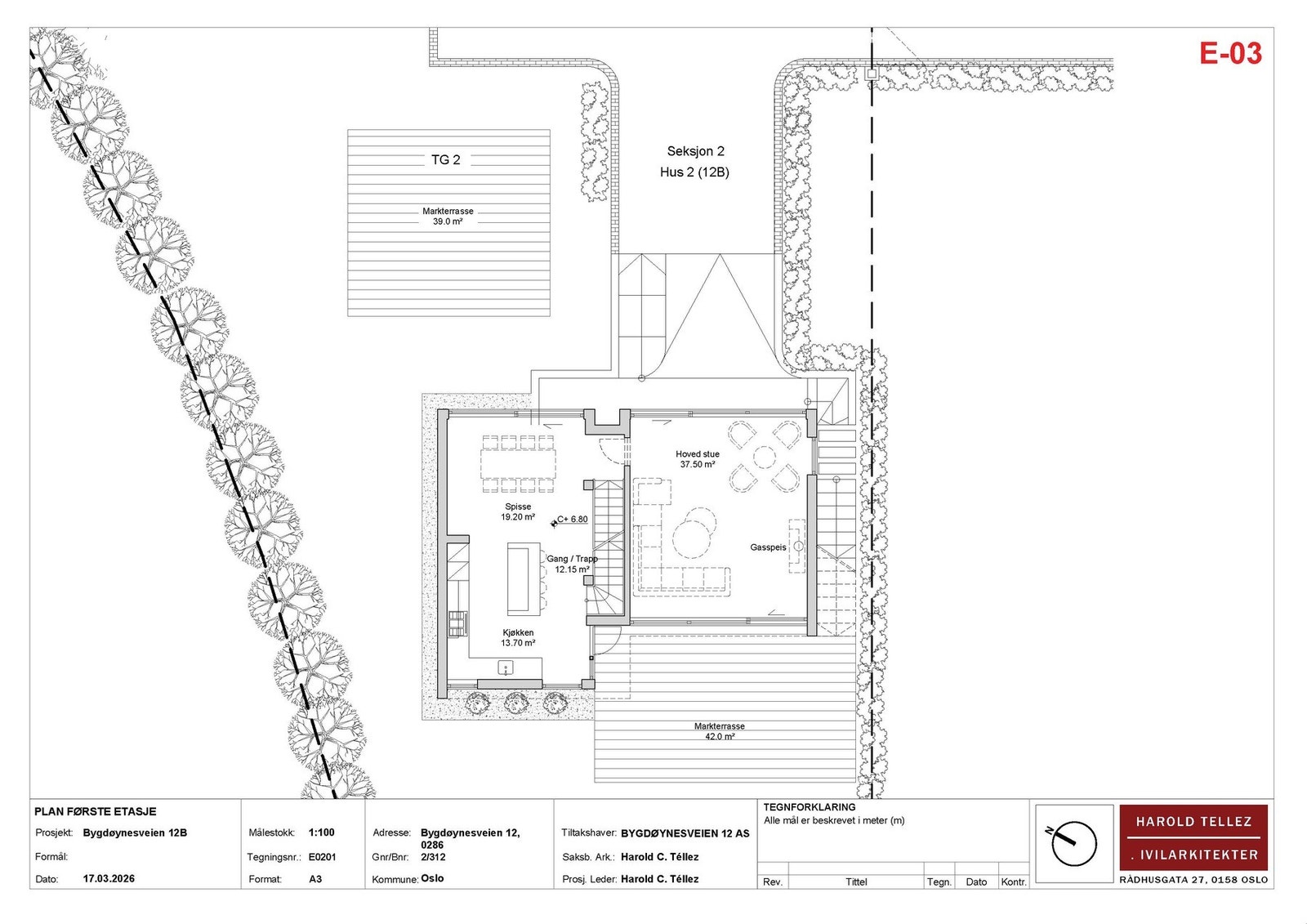 Planløsning i rammetillatelse første etasje Galleribilde