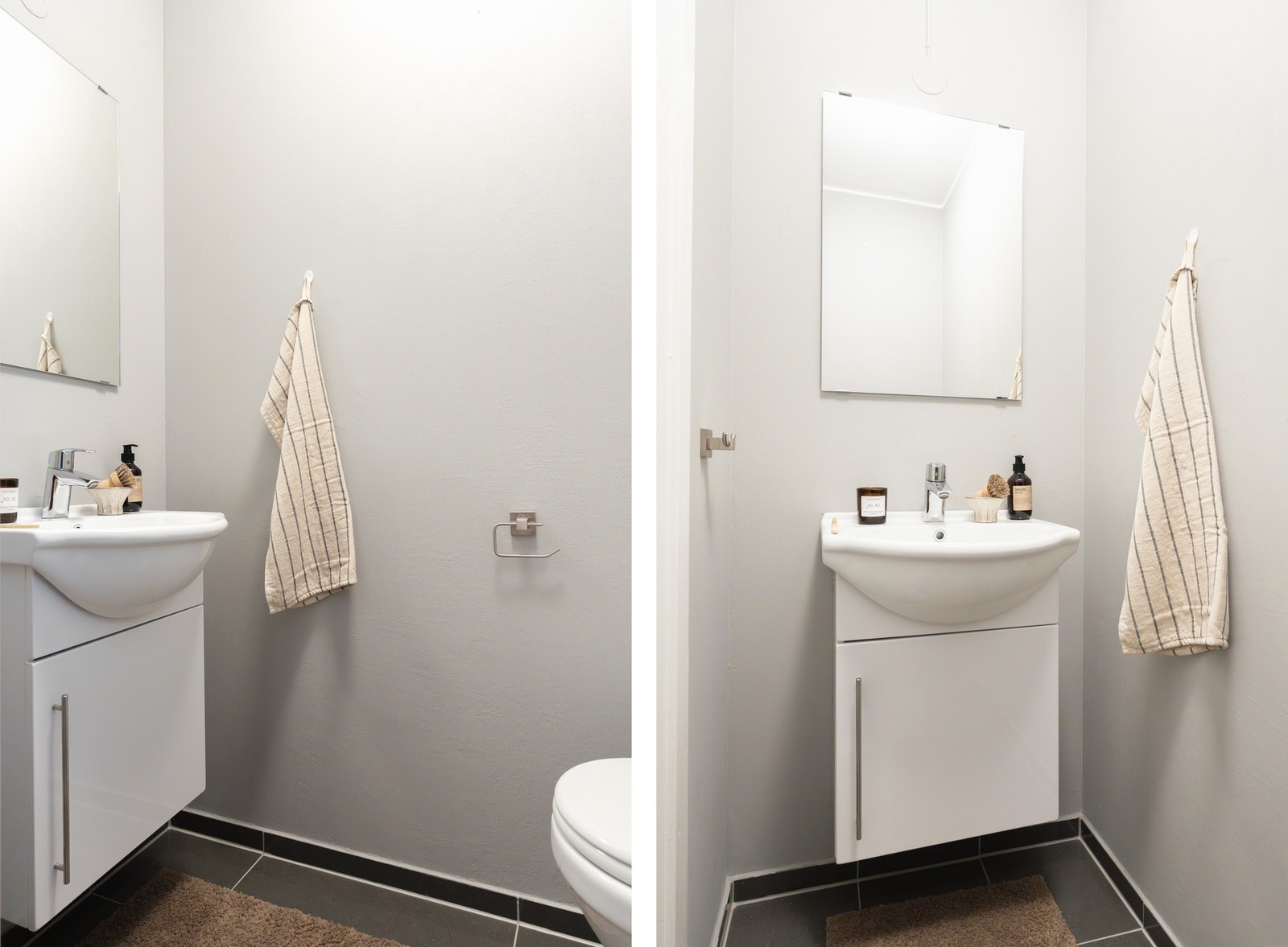 Praktisk gjestetoalett i entréen. Galleribilde