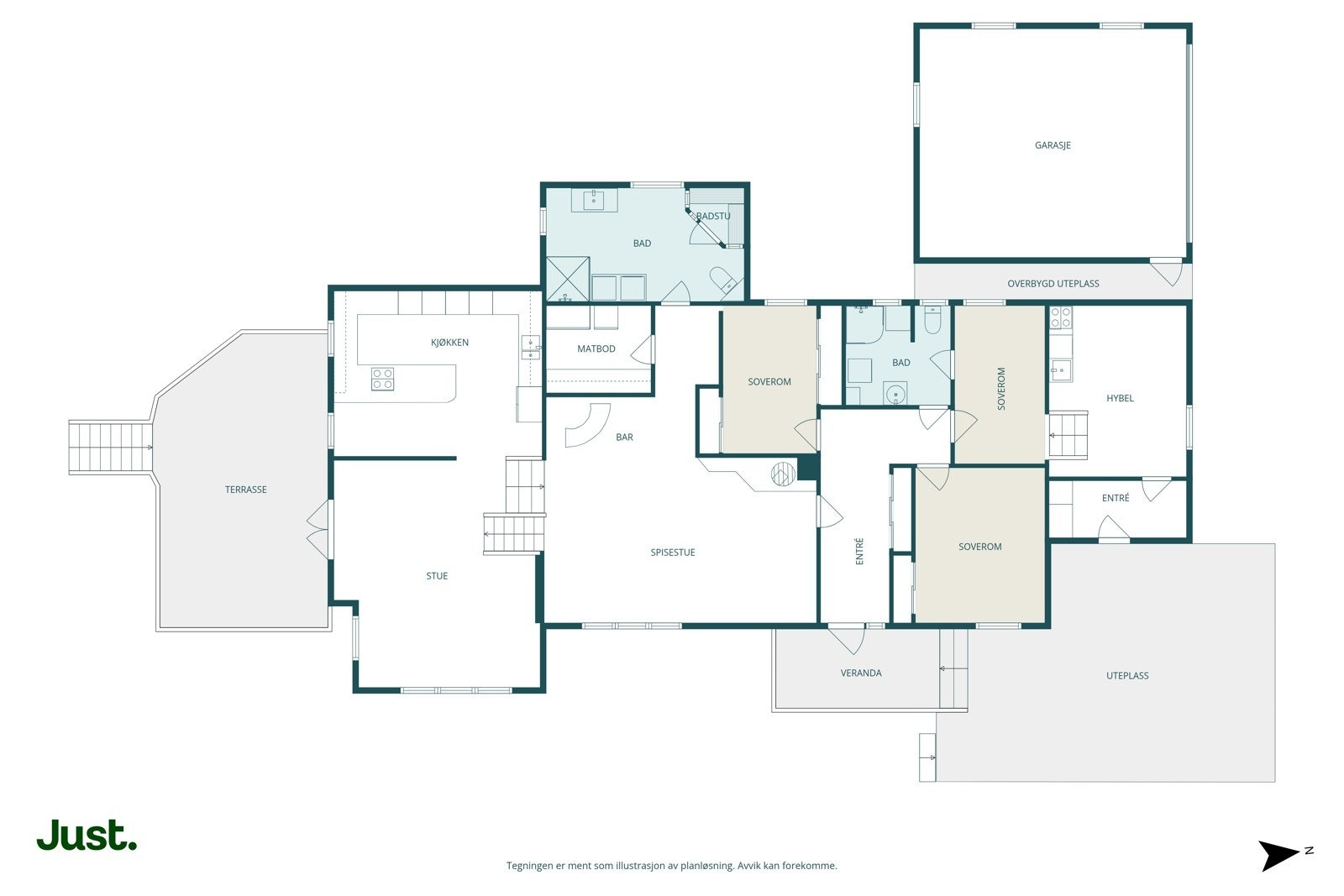 Planskisse hovedetasje. Galleribilde