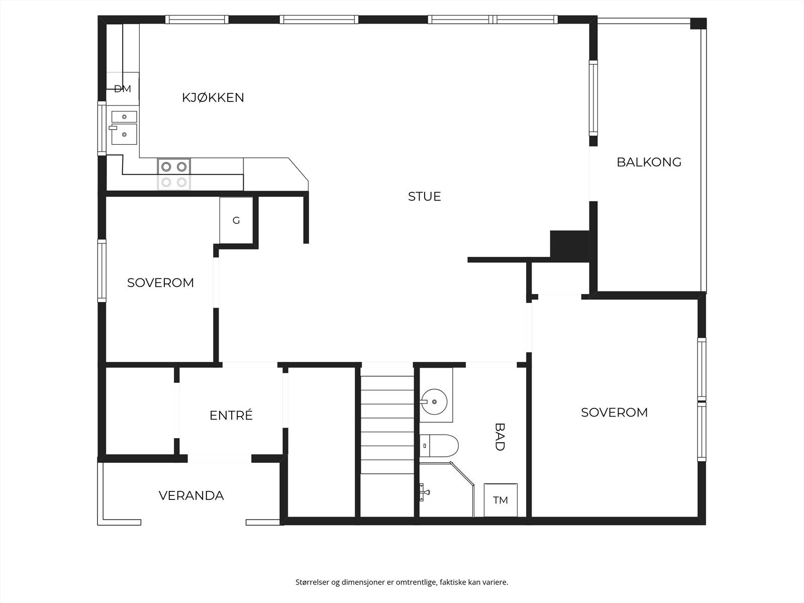 Plantegning hovedetasje. Galleribilde