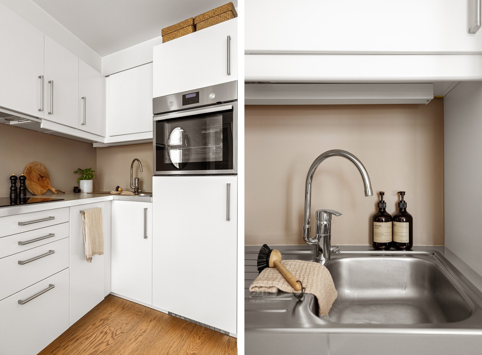 Godt med oppbevaring i båder overskap og benkeskap! Galleribilde