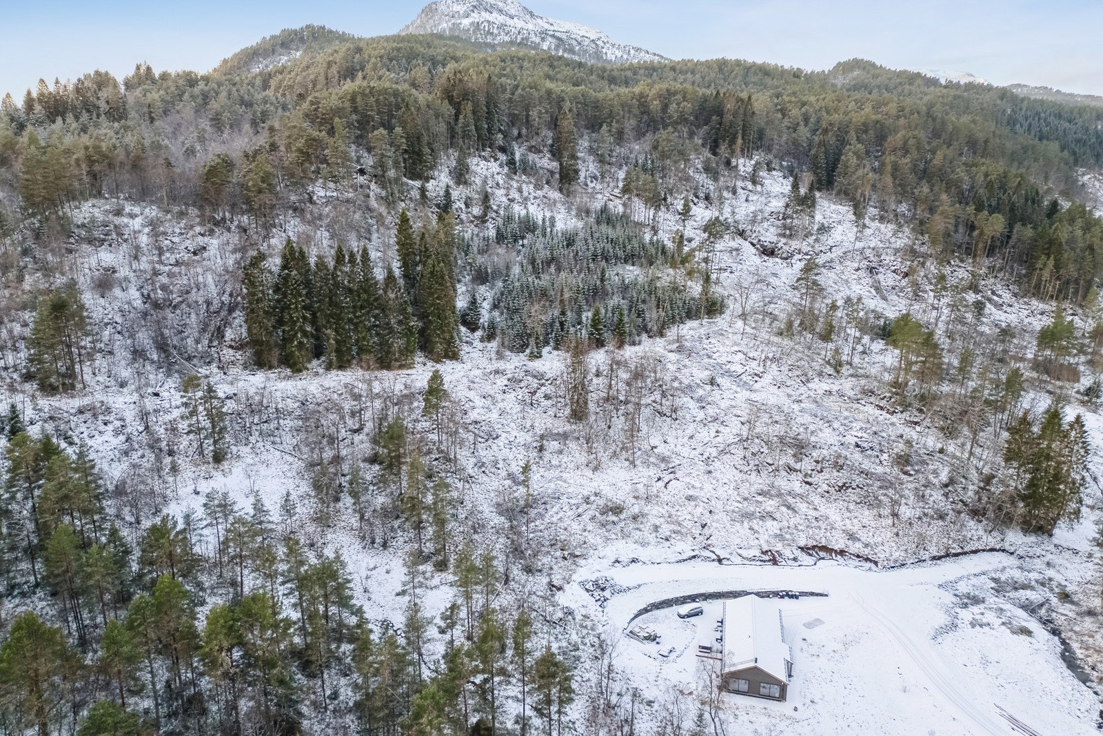 Det vil være god plass til å etablere parkering og evt. garasje på egen tomt. Galleribilde