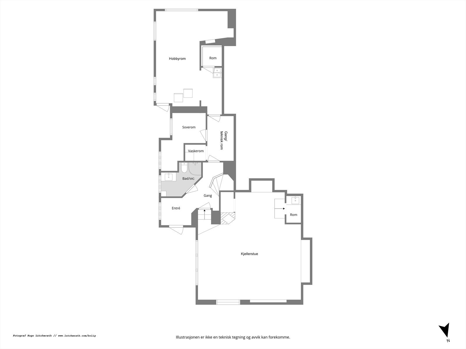 Planskisse 1. etasje Galleribilde