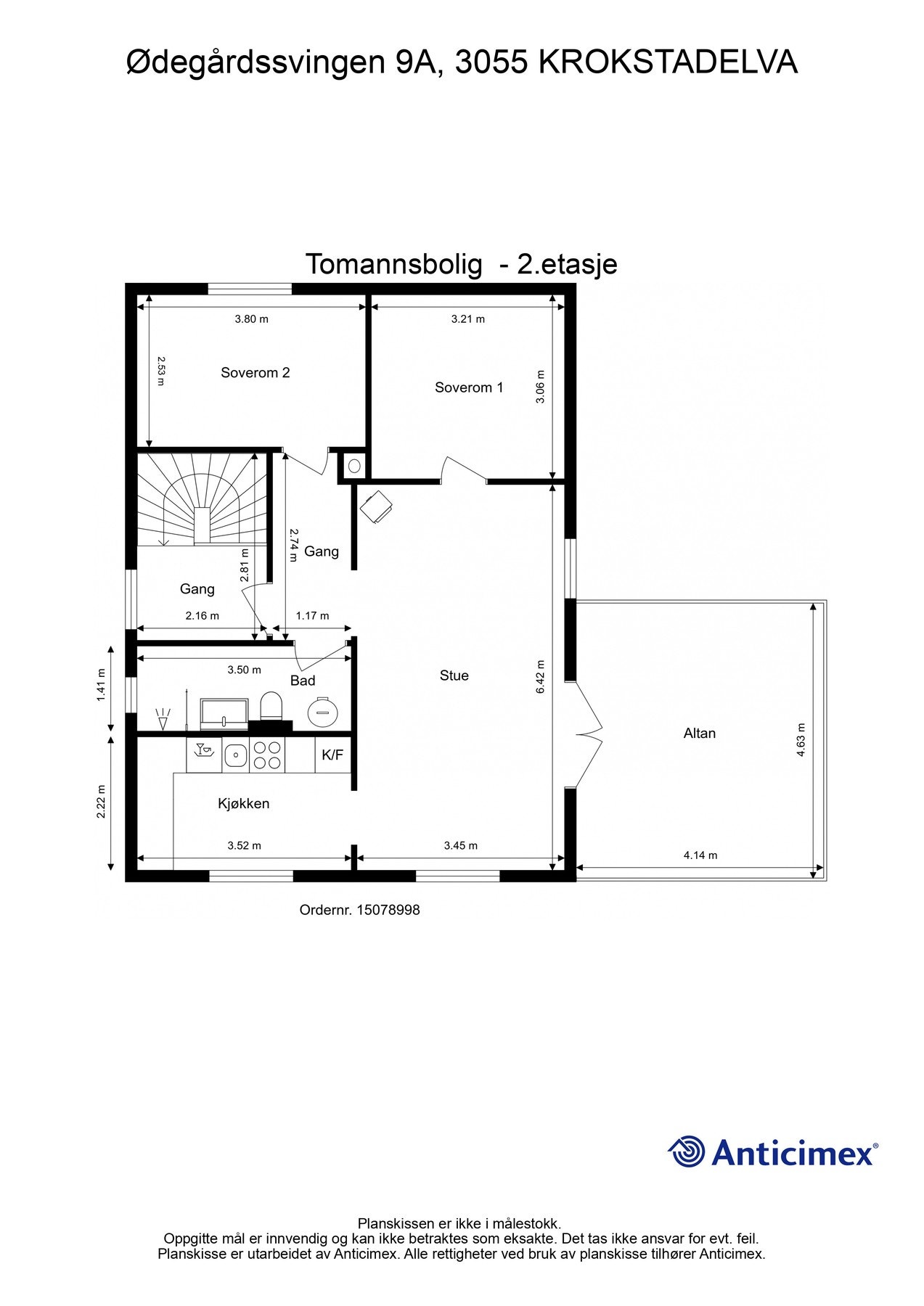 Plantegning 2. etasje Galleribilde