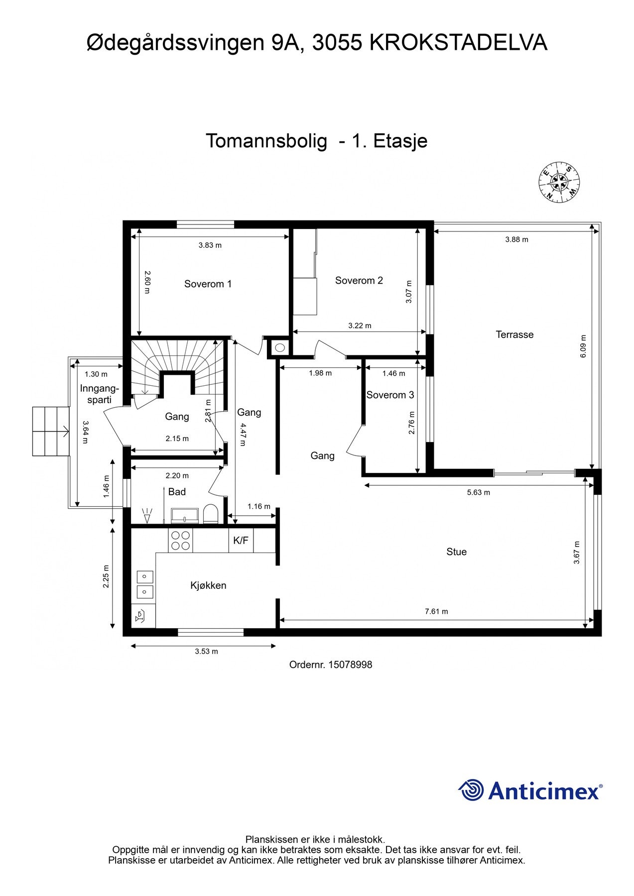 Plantegning 1. etasje Galleribilde