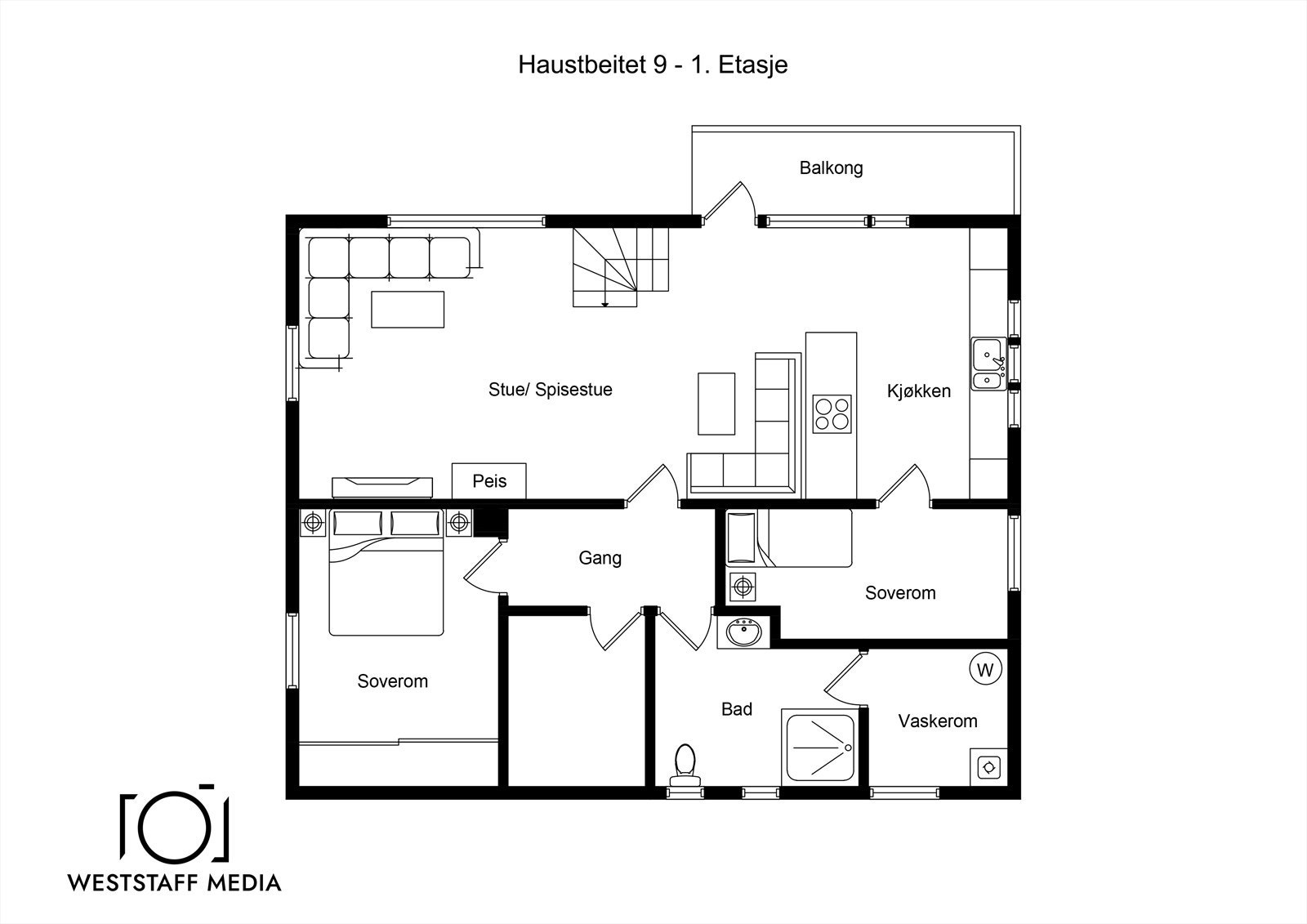 Planskisse hovedetasje Galleribilde