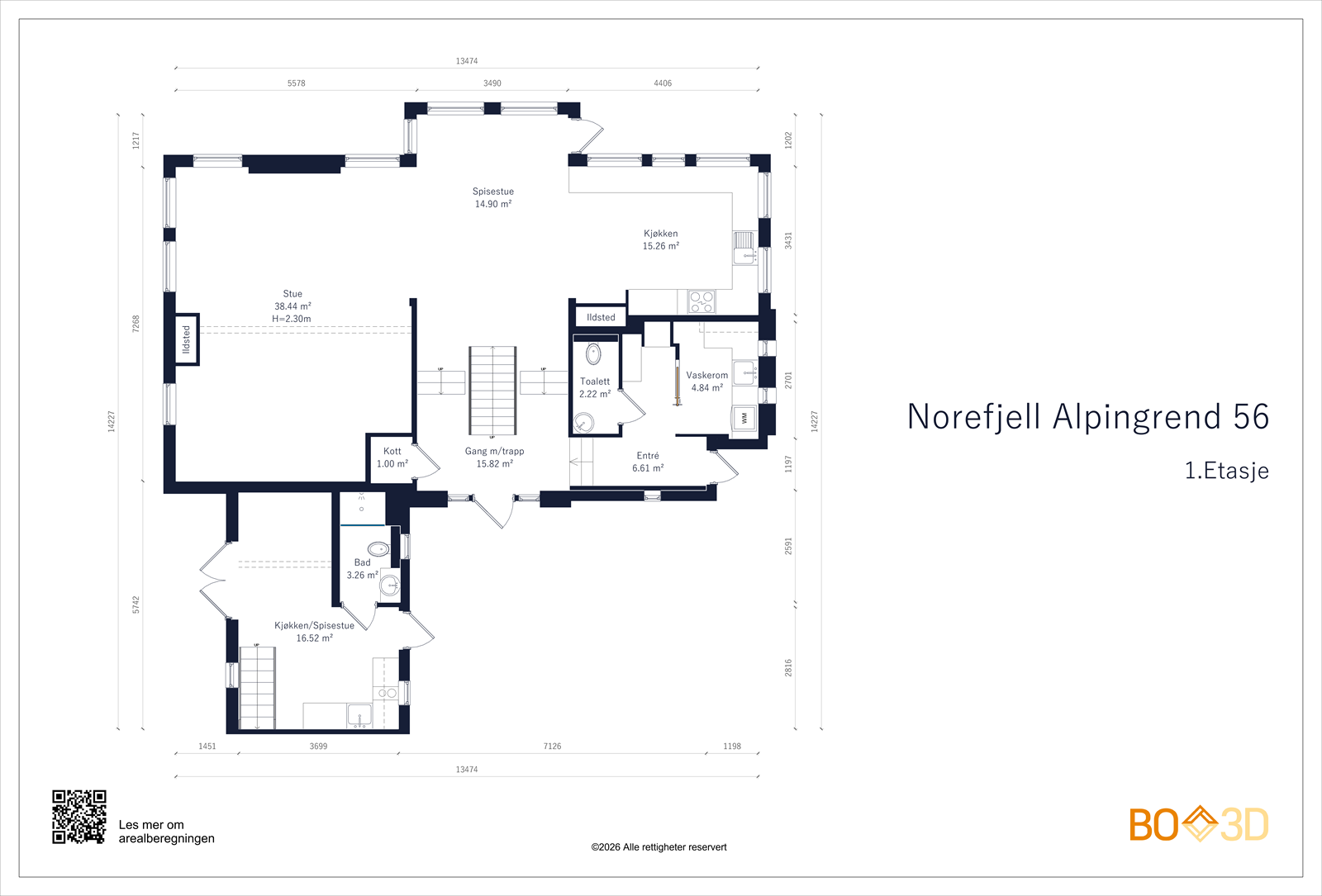 Plantegning 1. etasje. Galleribilde
