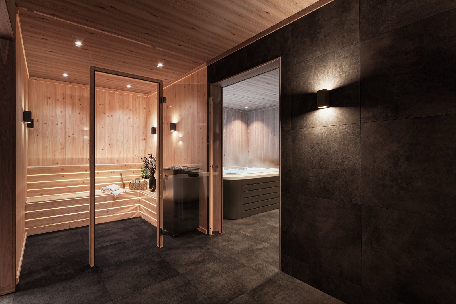 Spa fasiliteter på "sitt beste" i hyttas underetasje. Galleribilde