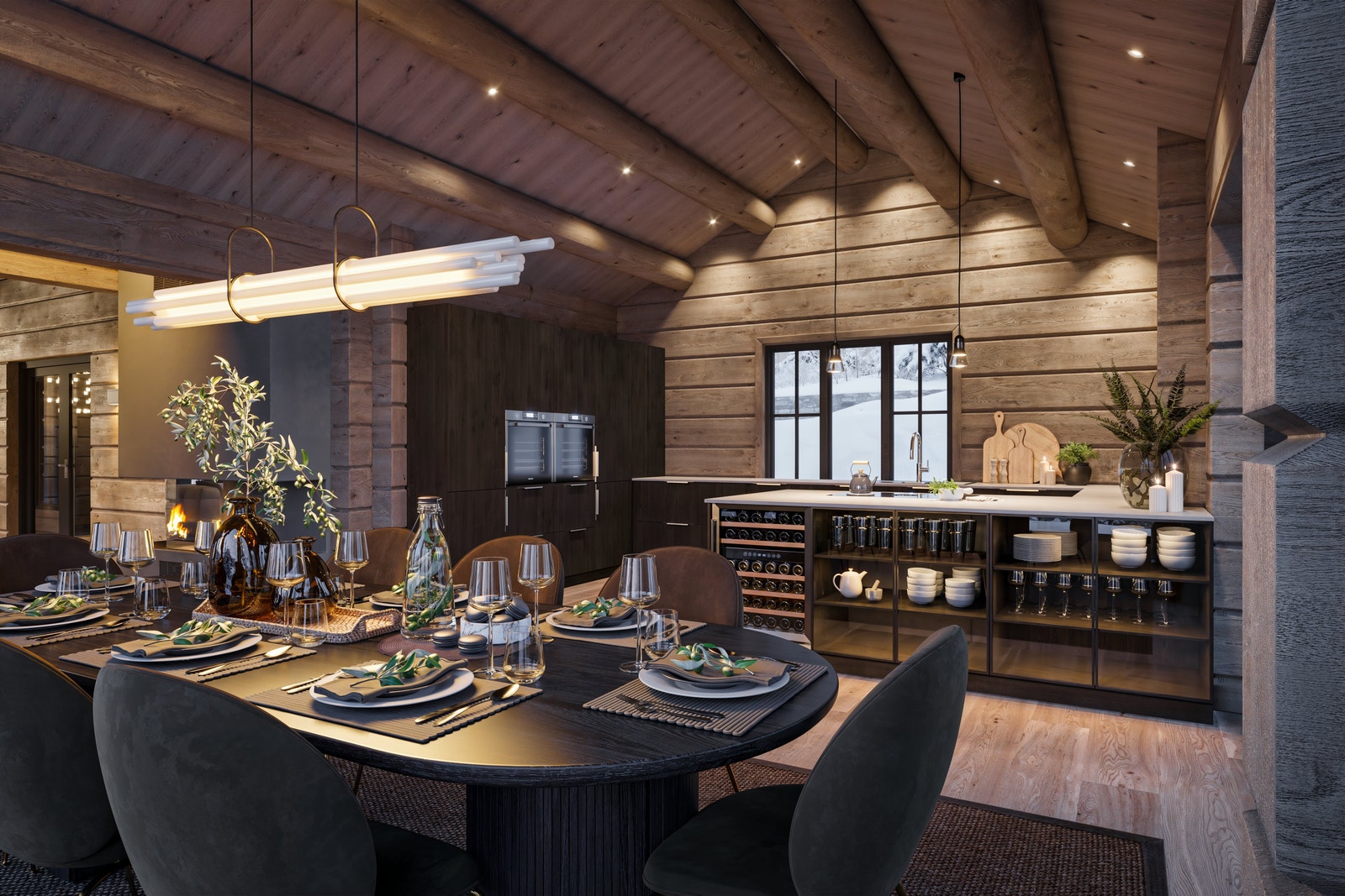 Stort og eksklusivt kjøkken med romslig spiseplass! Meget god takhøyde! Galleribilde