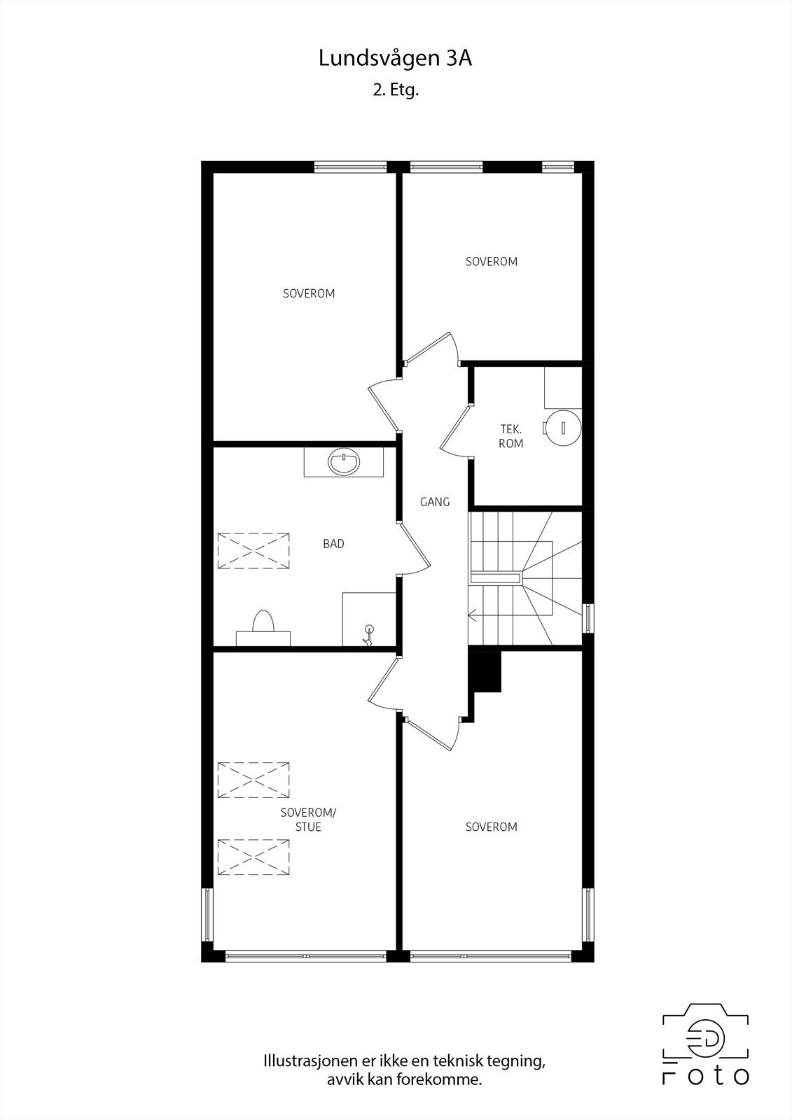 Plantegning 2.etg. Galleribilde