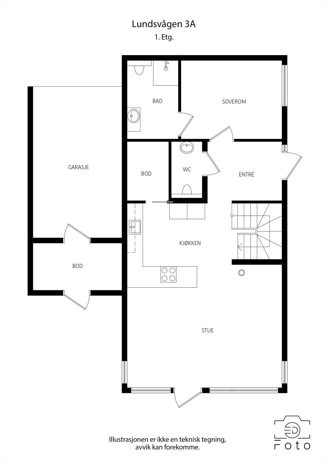 Plantegning 1.etg. Galleribilde