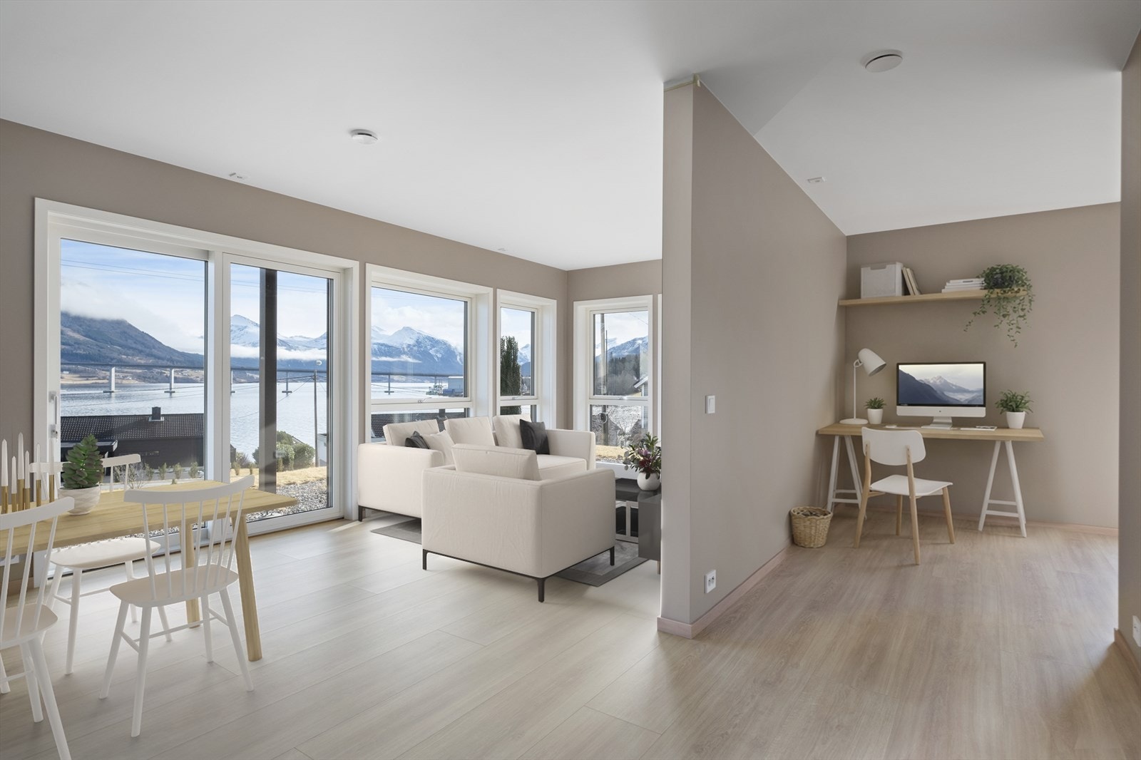 Stuen er delt opp i to soner Galleribilde