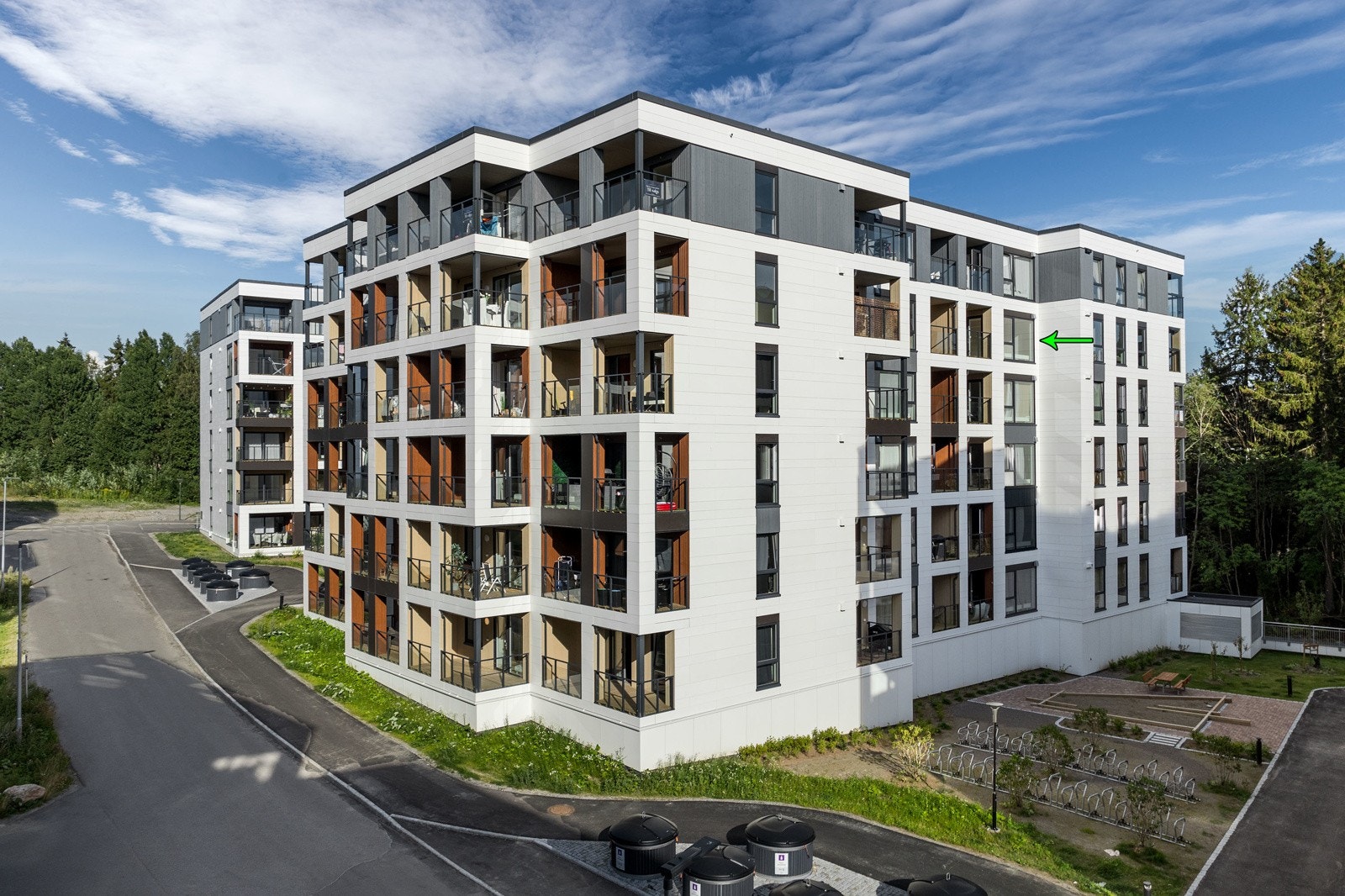 Bygg K består av 66 boligenheter, nyoppført i 2024 Galleribilde