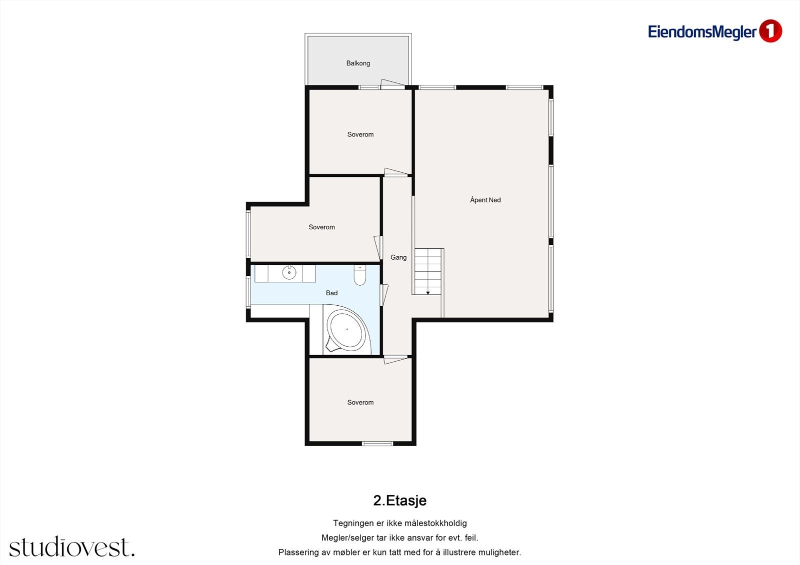Planskisse loftsetasje Galleribilde