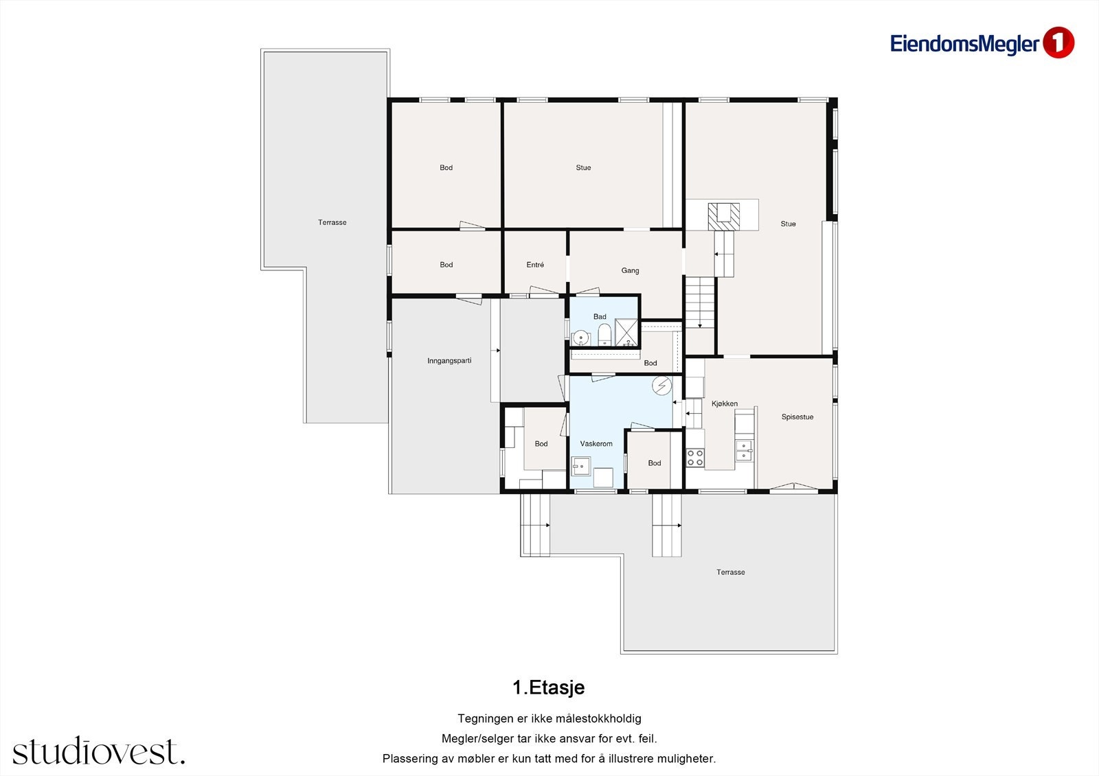 Planskisse hovedetasje Galleribilde