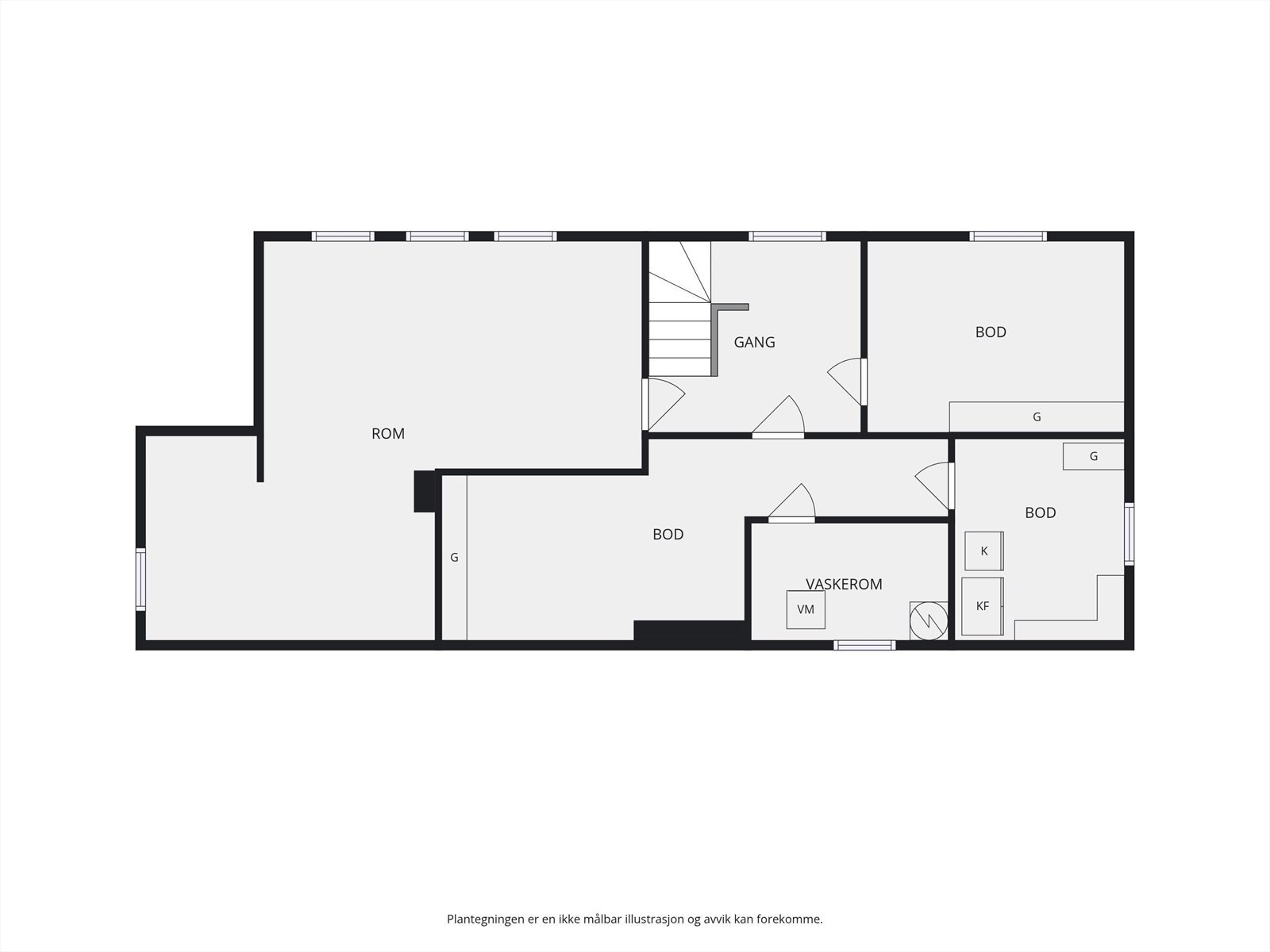 Plantegning kjeller. Galleribilde