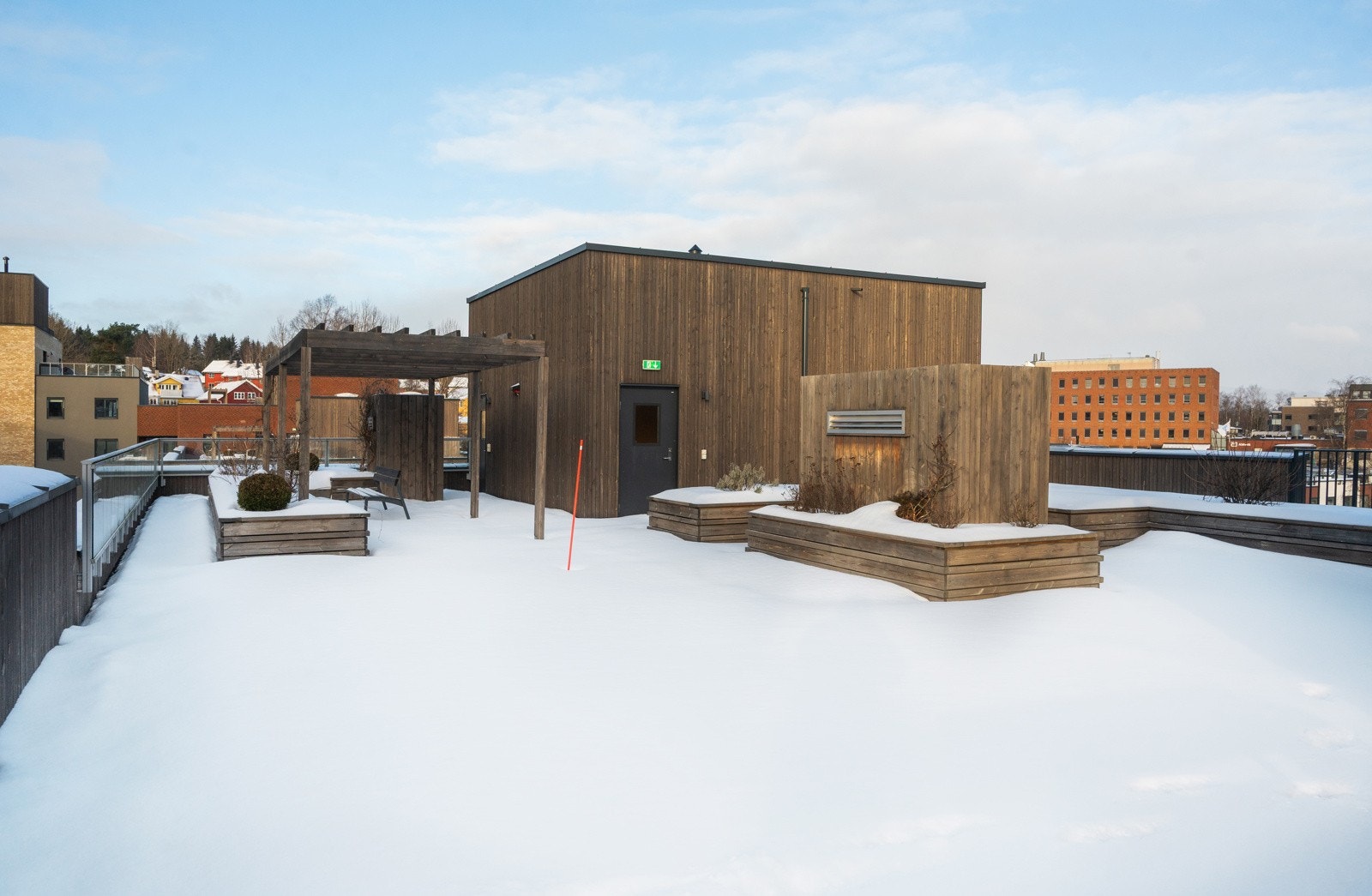 Borettslaget har en felles takterrasse for beboerne. Galleribilde