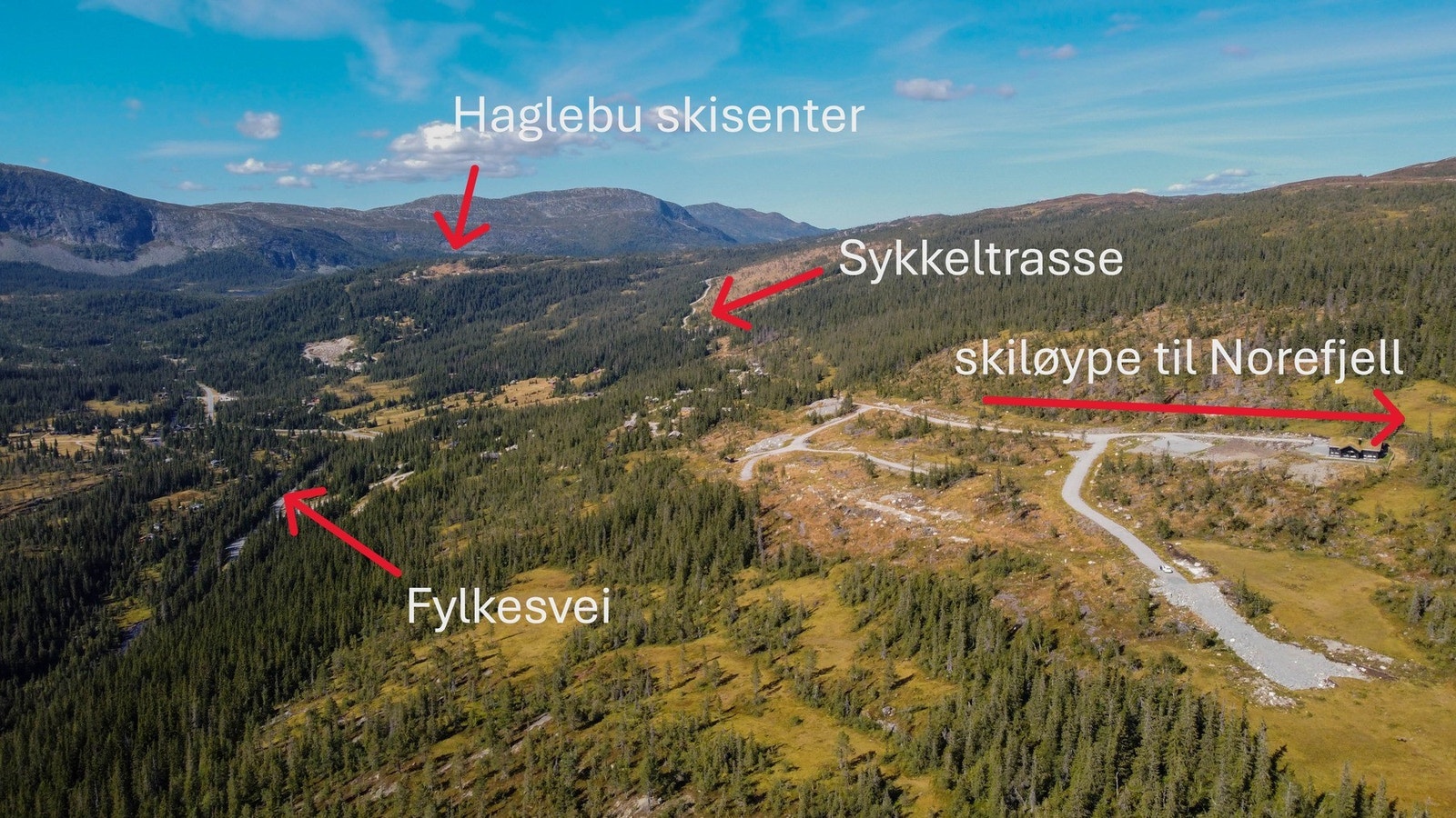 Oversikt over tomtefeltet Galleribilde