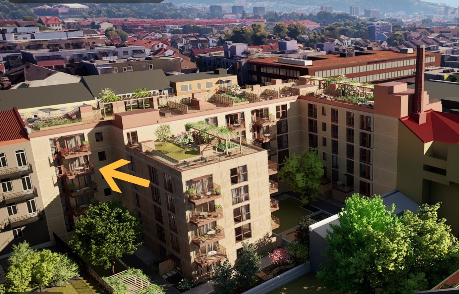 Leilighet B504 ble håndplukket av Kjøper 1 med tanke på lys forhold og informasjon gjennom utbyggers salgsmatriell. Galleribilde