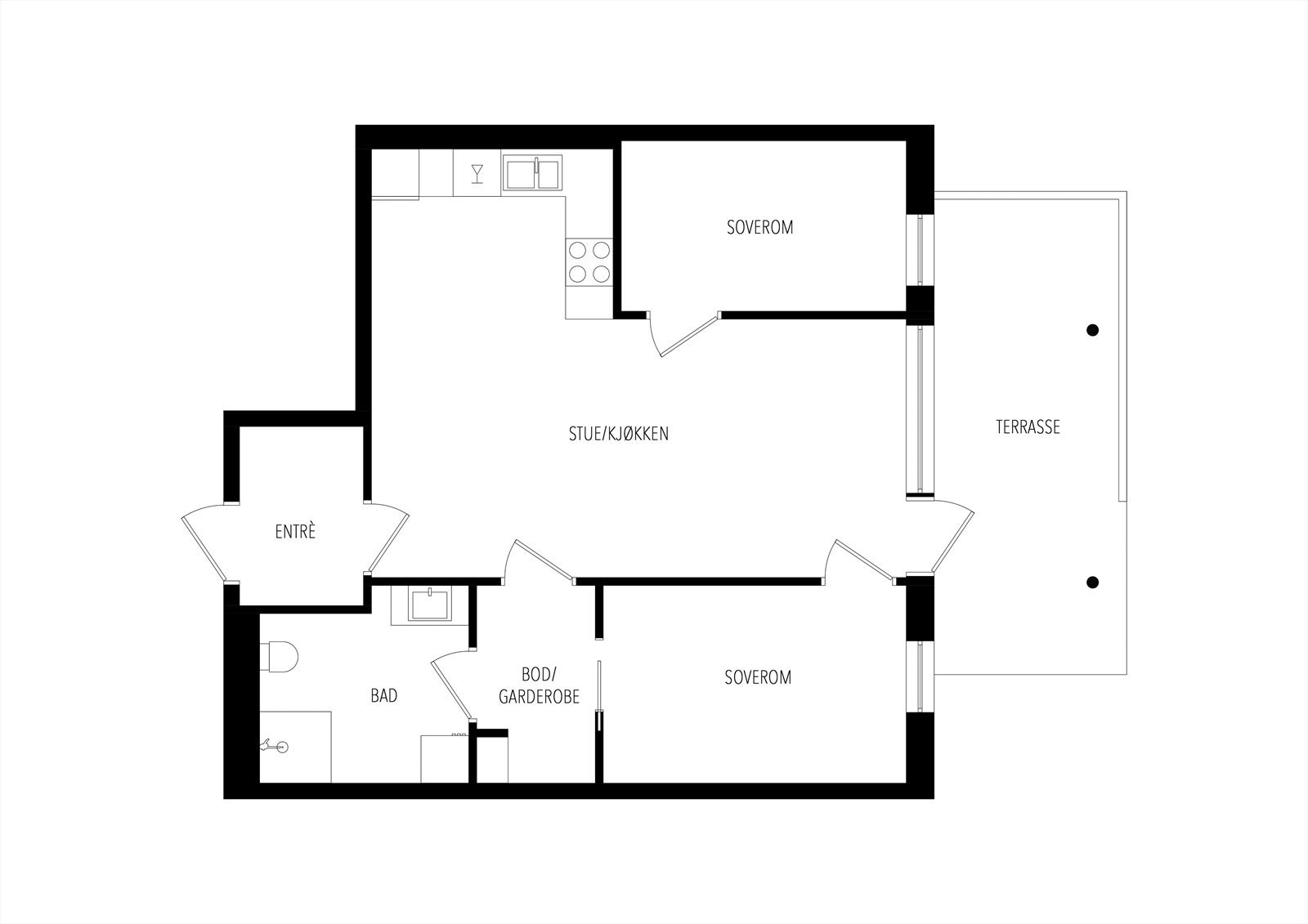 Plantegning 1. etasje Galleribilde